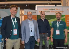 Dirk Jan Mulder (far left) and Gertus de Sauvage (far right) of Growficient, new exhibitors, meet up with Kristof Wittouck (One Two) and Joan Timmermans (NovaCropControl) as 'veterans' of the show.